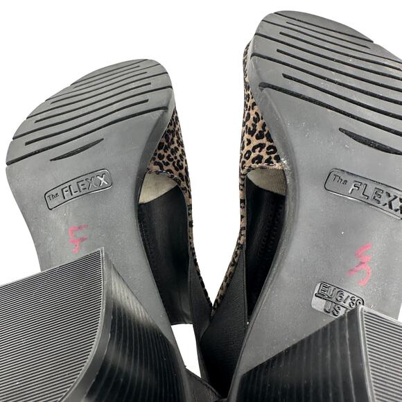 The Flexx Ticket To Ride Leopard Leather Heel Sandal Size 39 8 NWOB - Picture 6 of 6
